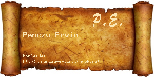 Penczu Ervin névjegykártya